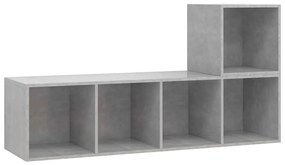 3079803 vidaXL Комплект ТВ шкафове от 2 части, бетонно сив, инженерно дърво