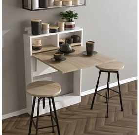 Сгъваема маса BRACKED 96x70 cм бяла/кафява