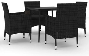 3099734 vidaXL Градински комплект с възглавници 5 части полиратан и стъкло
