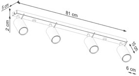 Прожектор в тухлен цвят 6x81 cm Etna – Sollux