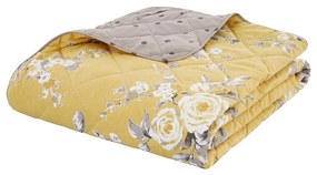 Жълта покривка за легло с мотив на цветя , 220 x 230 cm Canterbury - Catherine Lansfield