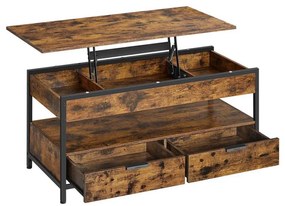 Холна масичка NYRO с повдигащ се плот, кафява/черна