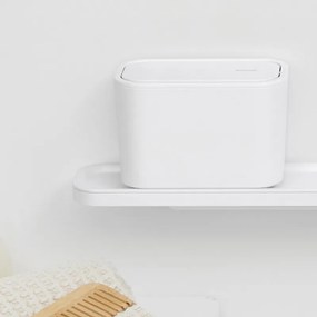 Кошче за отпадъци за баня Brabantia MindSet 1005689, Минерално покритие, Люлеещ се капак, Бял
