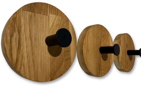 Стенна закачалка от масивна дъбова дървесина - 3 бр. Кръгъл