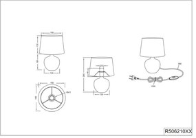Черна настолна лампа от керамика и плат, височина 26 cm Luxor - Trio