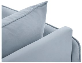 Светлосиньо кадифено кресло за отдих (ляв ъгъл) Vienna - Cosmopolitan Design