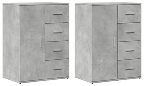 3276633 vidaXL Сайдборди, 2 бр, бетонно сиви, 59x39x80 см, инженерно дърво