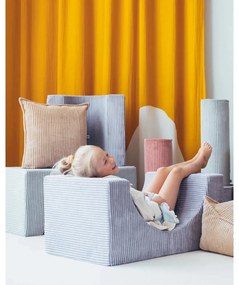 Светлокафява детска възглавница за диван от рипсено кадифе Block – Wigiwama