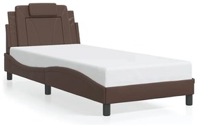 3208070 vidaXL Рамка за легло Viana без матрак, кафява, 90x200 см, изкуствена кожа
