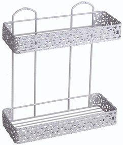 ПОСТАВКА ЗА БАНЯ TEKNO TEL BK-078W 2 нива с декор./бяло