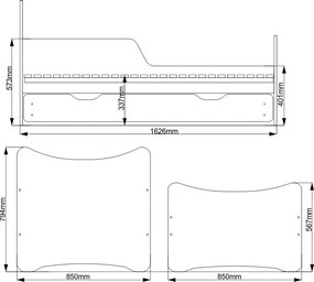 Детско легло SMB-164 x 84 x 80 cm-Girls