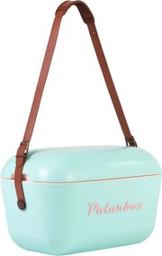 Хладилна чанта Polarbox Classic, 20 литра, AIRPOP полистирол, 5-15C до 24 часа, Класическа кожена каишка, Син/Розов