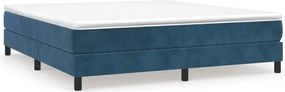 3120782 vidaXL Рамка за легло с пружини, тъмносиня, 160x200 см, кадифе