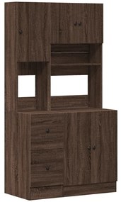 3276538 vidaXL Кухненски шкаф, кафяв дъб, 95x50x180 см, инженерно дърво