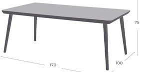 Сива градинска маса за хранене 170x100 cm Sophie - Hartman