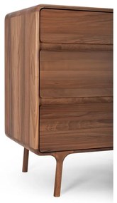 Кафяв скрин от масивен орех 90x90x45 cm Fawn – Gazzda