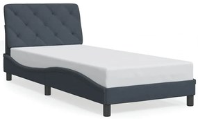 3207900 vidaXL Рамка за легло без матрак, тъмносива, 90x200 см, кадифе