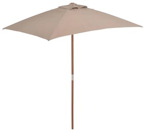 Sonata Градински чадър с дървен прът, 150x200 см, таупе