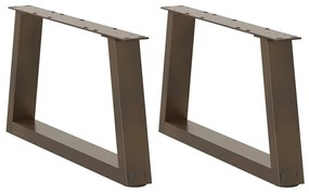 4012531 vidaXL Крака за масичка за кафе, V-образни, 2 бр., естествена стомана, 50 x (30-31,3) см, стомана