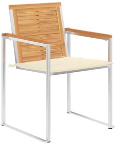 3078610 vidaXL Градински столове, 8 бр, с възглавници, тиково дърво масив