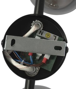 Арт Деко плафон черен с димно стъкло 2 светлини - Vidro