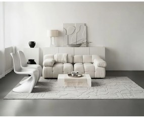 Светлосив вълнен килим 133x190 cm Morphic Dunes – Agnella