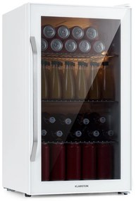 Klarstein Beersafe XXL Quartz, охладител, 80 литра, 3 рафта, панорамна стъклена врата, неръждаема стомана