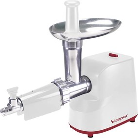 Месомелачка с приставка за домати Beper P102ROB200, 1200W, 3 ножа, ABS, Обратна функция, Бял