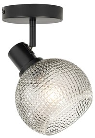 Дизайнерски прожектор черен с димно стъкло - Chico