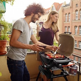 Електрическо барбекю Weber Q2400 WB 55020879, 2200 W, 55x39 cm, Капак и корпус от лят алуминий, Подвижна тава за мазнини, Тъмносив