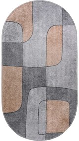 Сив миещ се килим 80x120 cm Oval - Vitaus