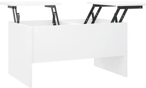 809728 vidaXL Маса за кафе, бяла, 80x50x42,5 см, инженерно дърво