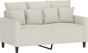 359301 vidaXL 2-местен диван, кремав, 120 см, кадифе