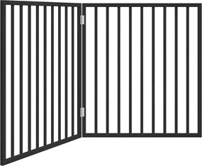 Сгъваема преграда за кучета 2 панела черна 160 см топола