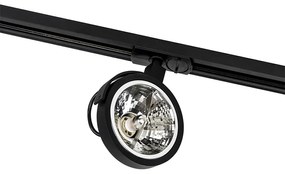Релсова система с 5 прожектора черна 1-фазен - Go