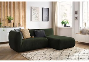 Ъглов диван от зелен велур (десен ъгъл) Lecomte - Bobochic Paris