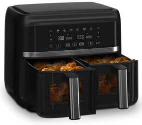 Klarstein VitaFry Duo Skylight, фритюрник с горещ въздух, 7,6 литра, 2 зони за готвене, 6 програми