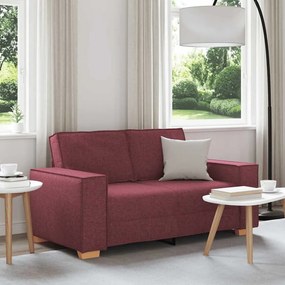 4104973 vidaXL Двуместен диван, бордо, 120 см, плат