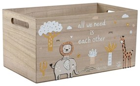 Декоративна кутия Home ESPRIT Многоцветен Естествен Дървен MDF 36 x 21 x 18 cm