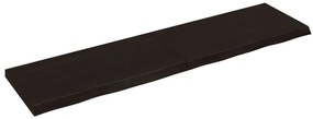 3156461 vidaXL Плот за маса тъмнокафяв 200x50x(2-6) см обработен масивен дъб