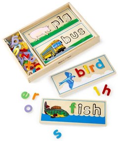 Melissa & Doug - Дървен образователен пъзел - Изписвай думи на английски език