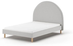 Сиво тапицирано единично легло с решетка 140x200 cm MOON - Vipack
