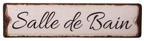 Метална табела 40x10 cm Salle De Bain - Antic Line