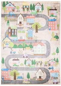 Детски килим с мотив на оживен град Ширина: 80 см | Дължина: 150 см