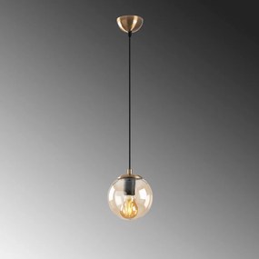 Висящо осветително тяло в златисто със стъклен абажур ø 15 cm Efe – Opviq lights