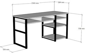 Бюро Kalune Design 835PUQ3826, Меламиново покритие, 150х75.8см, Кафяв