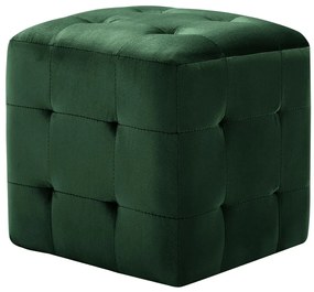249019 vidaXL Нощни шкафчета, 2 бр, зелени, 30x30x30 см, кадифен текстил