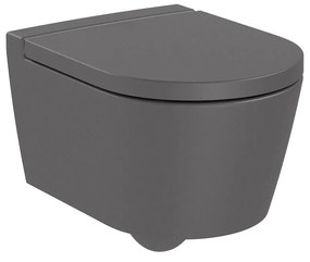 Конзолна тоалетна чиния A346528640, седалка и капак, порцелан, оникс, 44x37x48см