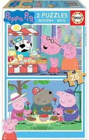 Комплект от 2 Пъзела   Peppa Pig Cosy corner         25 Части 26 x 18 cm