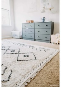 Кремав ръчно изработен памучен килим подходящ за пране 170x120 cm Bereber Rhombs – Lorena Canals